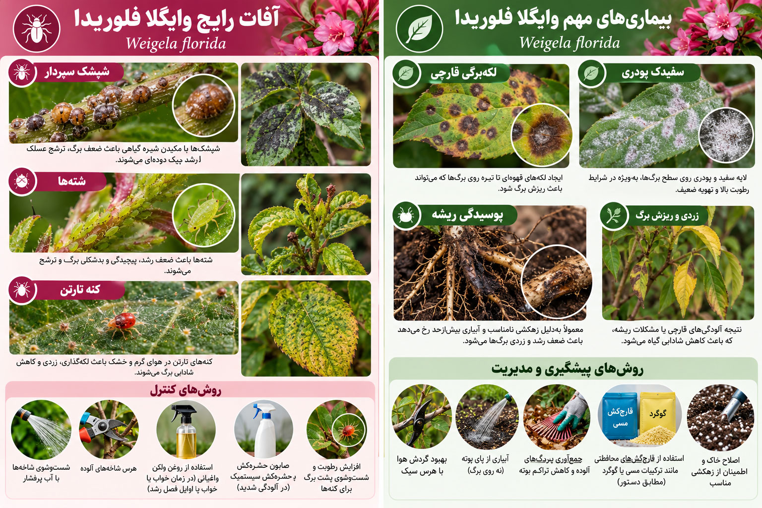 معرفی و شرایط نگهداری وایگلا (Weigela florida)؛ آبیاری، نور و هرس